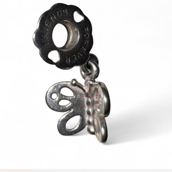 🦋 Pandora “Friends Forever” Butterfly Dangle Charm – Sterling Silver - Picture 1 of 3